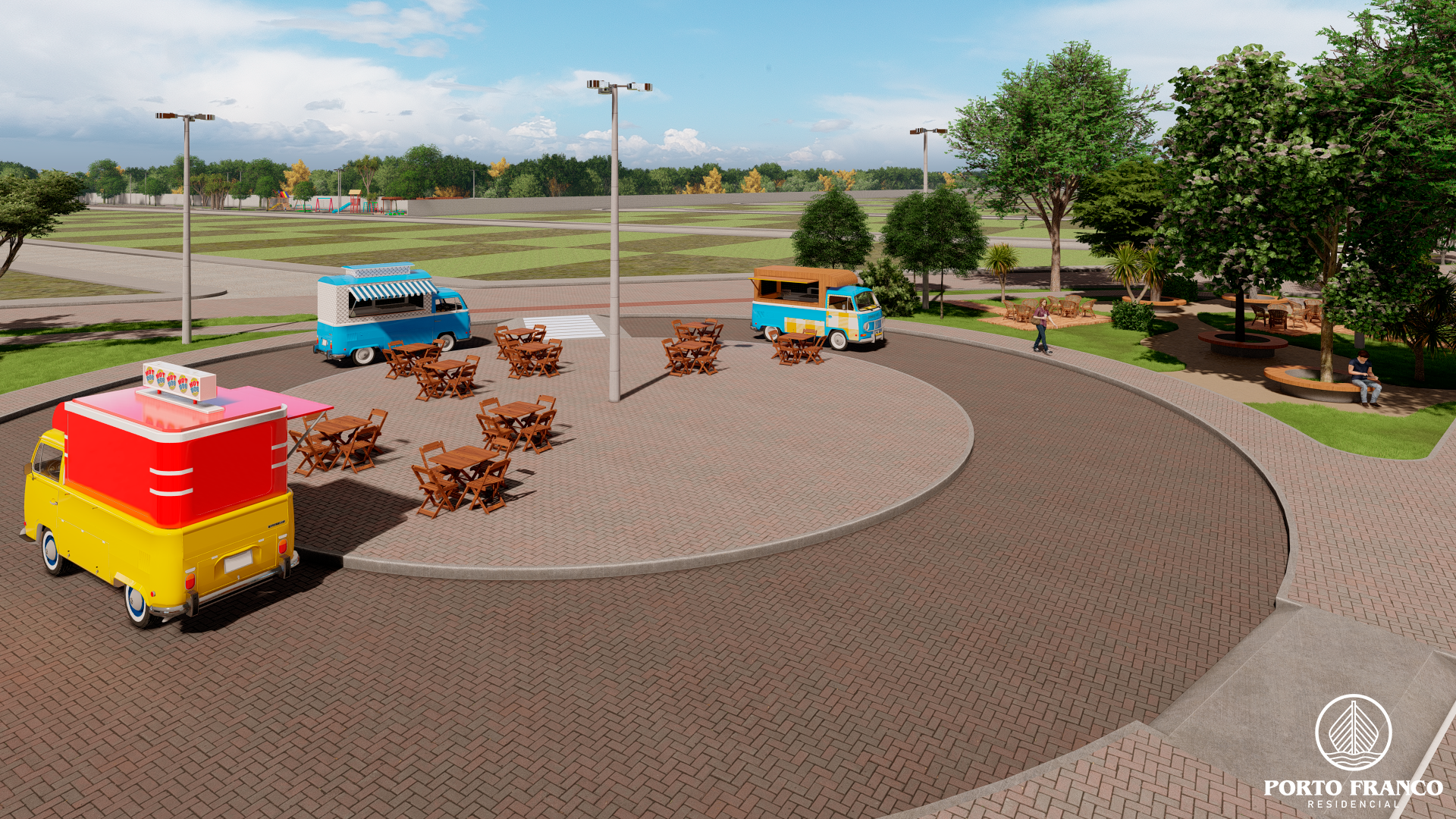 Praça destinada a food trucks