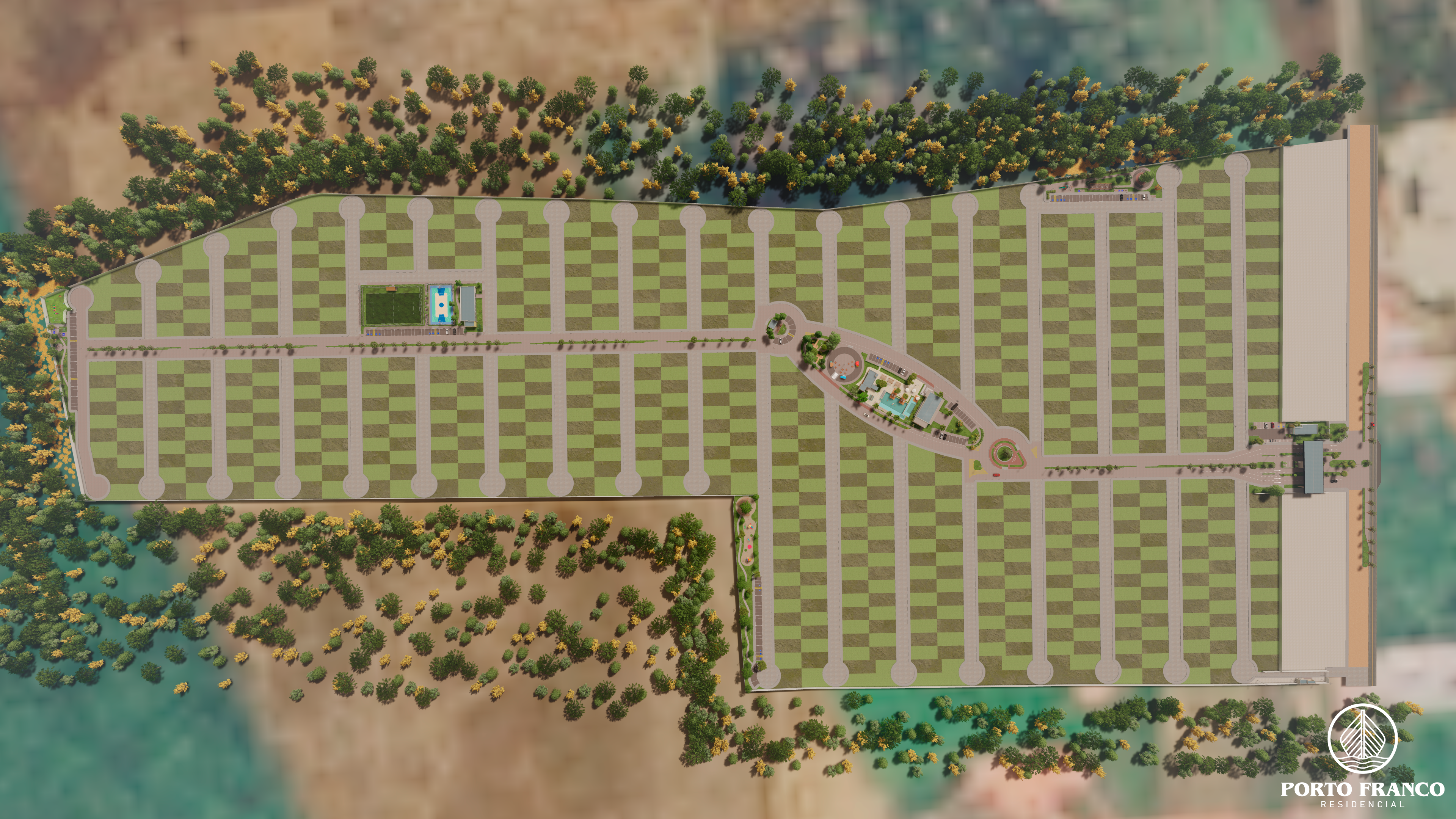 Vista geral do masterplan do Porto Franco Residencial
