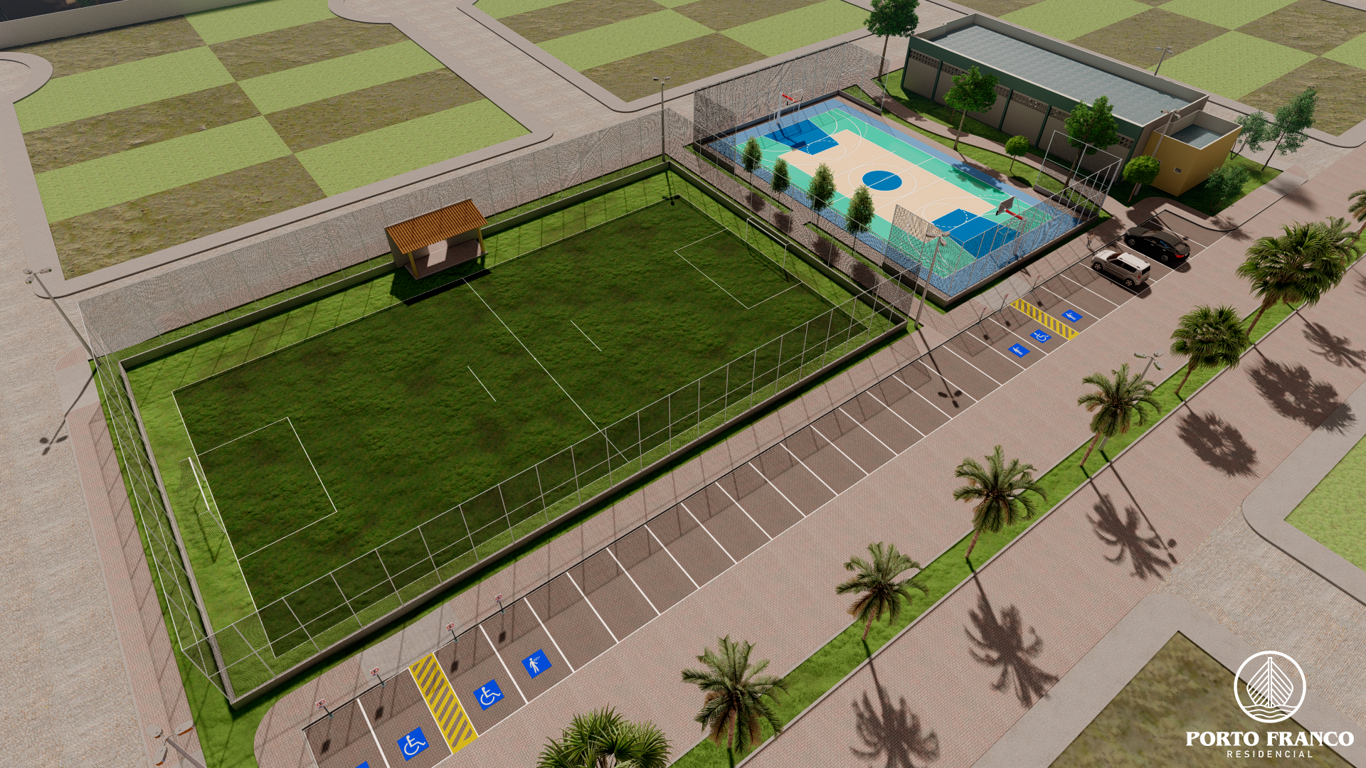 Clube esportivo com campo